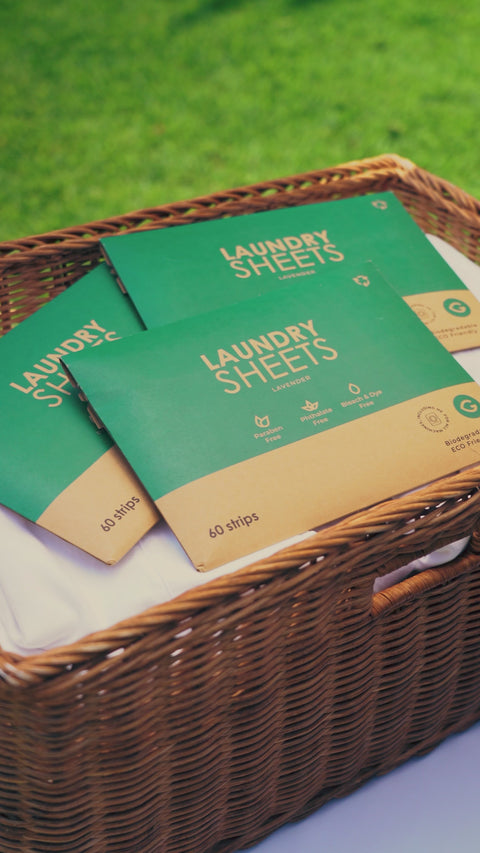 Eco-Friendly Laundry Sheets - Natural & Waste Free (6 Packs of 60 Strips)