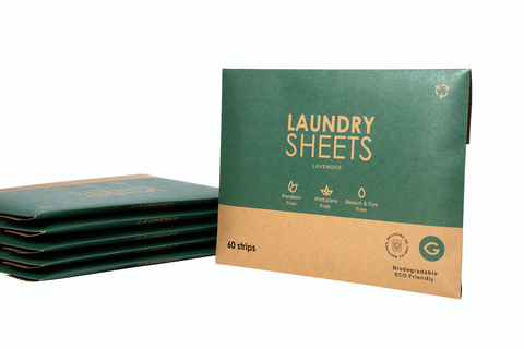 Eco-Friendly Laundry Sheets - Natural & Waste Free (6 Packs of 60 Strips)